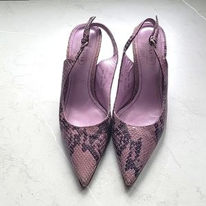 Coach Alena purple snake heel